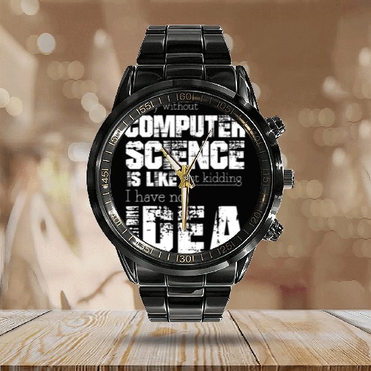 Computer science Calendar Steel Band Watch