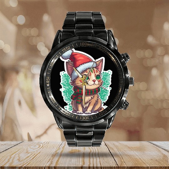 Jingle kitty Calendar Steel Band Watch