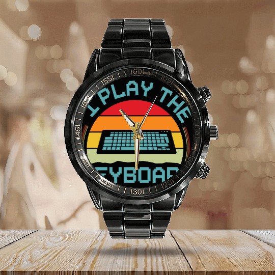 Keyboard Gamer Computer Science Gaming Calendar Steel Band Watch