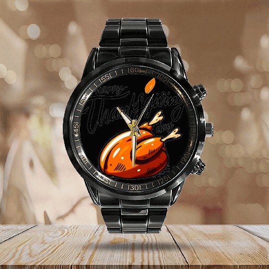 Thanksgiving Dinner,Thanksgiving Meaning, Calendar Steel Band Watch