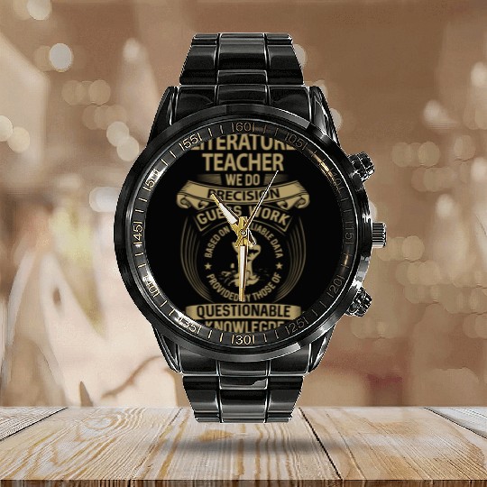 Literature Teacher Calendar Steel Band Watch - We Do Precision Gift