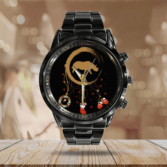 Winter dreamcatcher Christmas Rhino Calendar Steel Band Watch