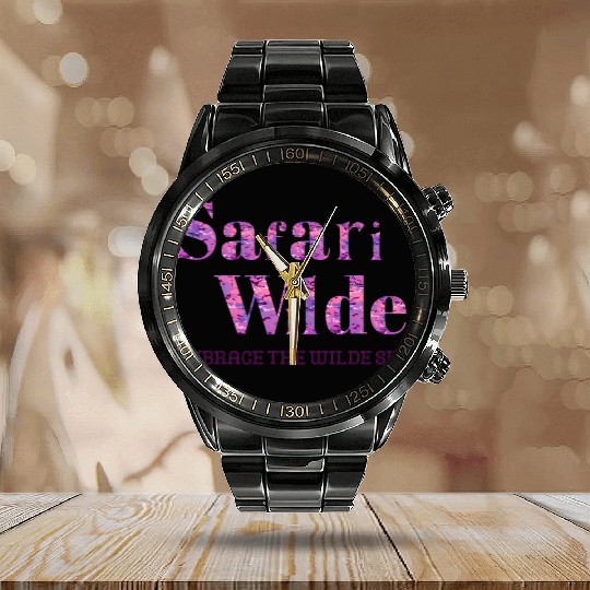 Safari Wilde Camo Dirt Pink Calendar Steel Band Watch