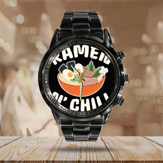Ramen N' Chill Calendar Steel Band Watch