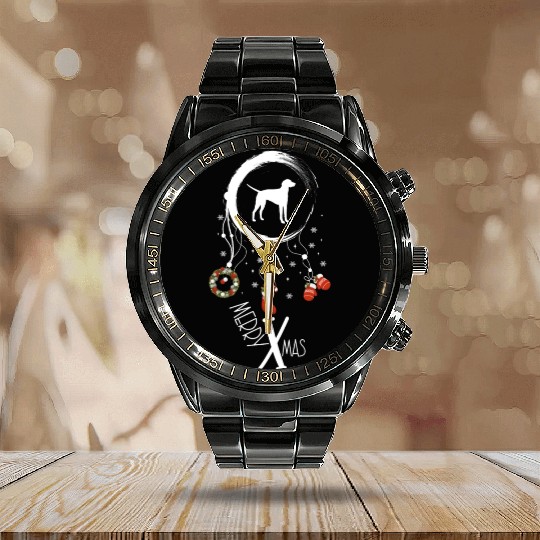 dog dreamcatcher Christmas American Foxhound Calendar Steel Band Watch