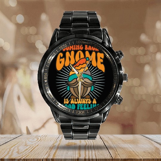 Garden Gnomes Gnome Lover Funny Gnome Gardening Calendar Steel Band Watch