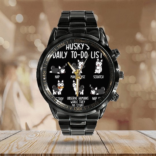 Husky Daily To Do List Calendar Steel Band Watch