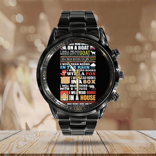 Reading Library Literature Read Books Lover Reader Calendar Steel Band Watch