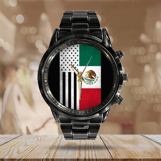 Mexico Design for proud Mexican Americans Calendar Steel Band Watch