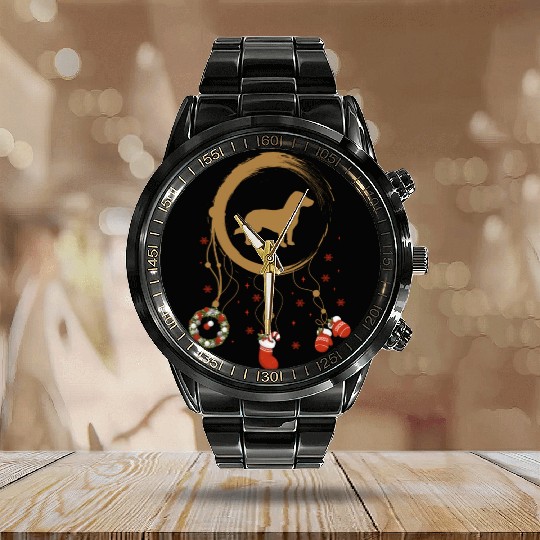 dog dreamcatcher Christmas Drever Calendar Steel Band Watch