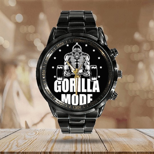 Gorilla Mode Monkey Whisperer Animal Zookeeper Calendar Steel Band Watch