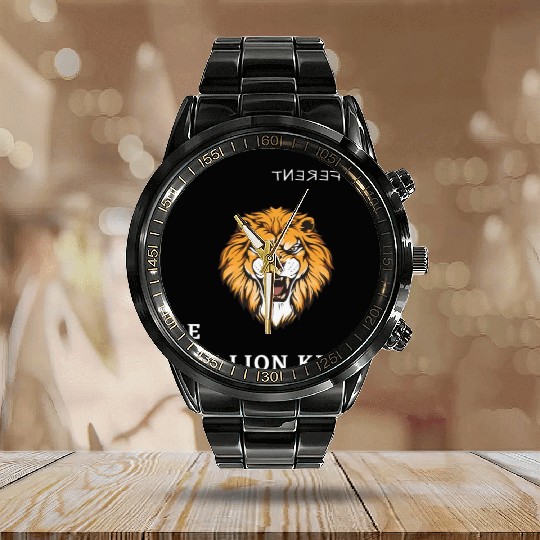 BE DIFFERENT-BE THE LION KING Calendar Steel Band Watch