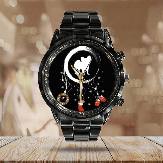 dog dreamcatcher Christmas Papillon Calendar Steel Band Watch