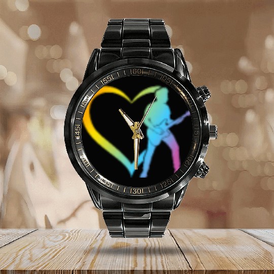Bass Guitar Player Heart - Bass Guitar Bass Guitar Calendar Steel Band Watch
