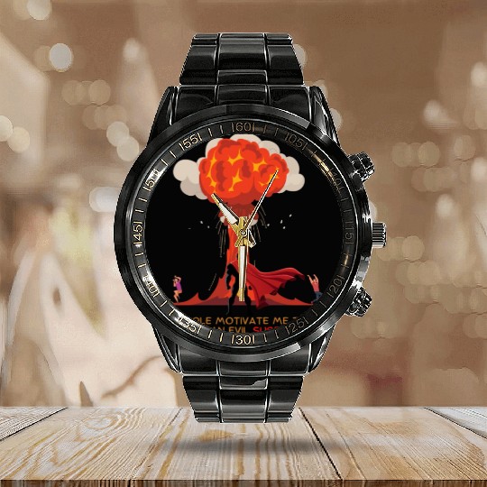 Evil Superhero Calendar Steel Band Watch