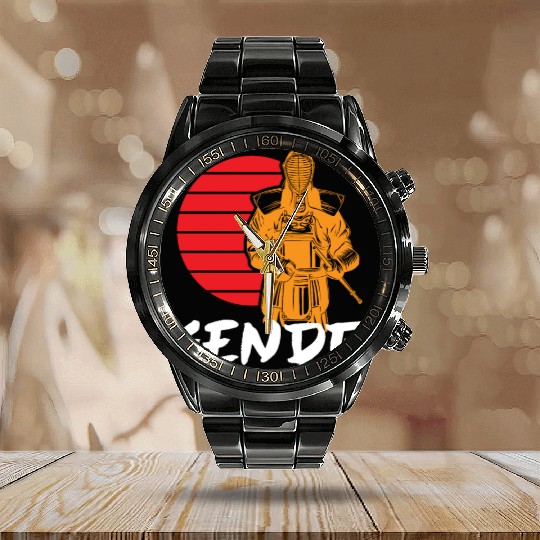 kendo japan samurai karate kenjutsu martial arts Calendar Steel Band Watch