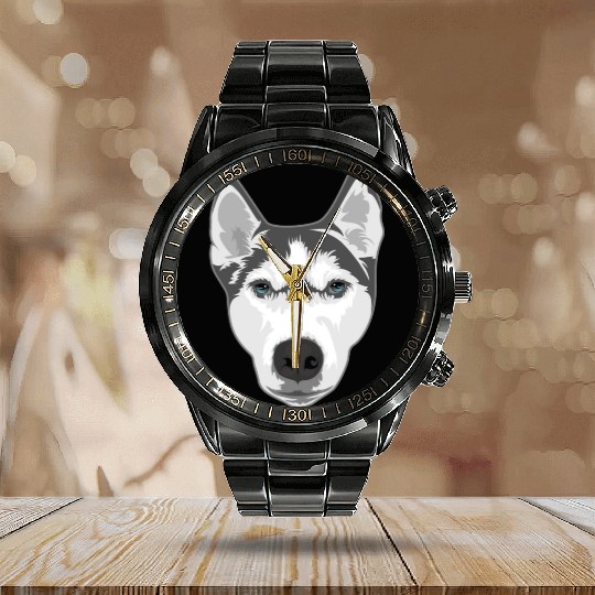 Husky Dog Owners Pet Lover Gift Ideas Calendar Steel Band Watch