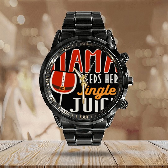 Mama a besoin de son ambiance de vacances Jingle Calendar Steel Band Watch