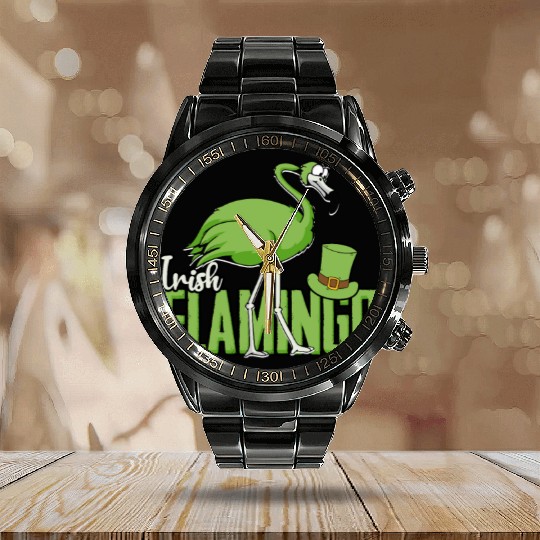 Irish Flamingo - flamingo Calendar Steel Band Watch