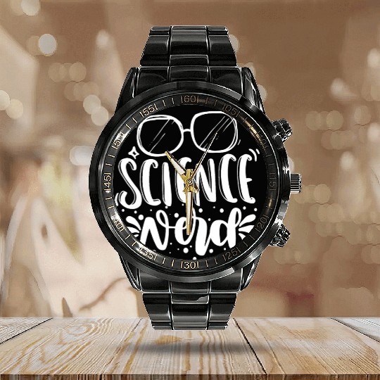 Science Nerd Geek Teacher Student Gift Ideas Calendar Steel Band Watch