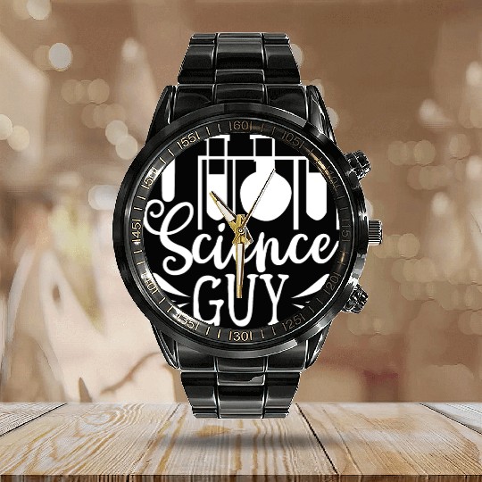 Science Guy Nerd Geek Teacher Student Gift Ideas Calendar Steel Band Watch