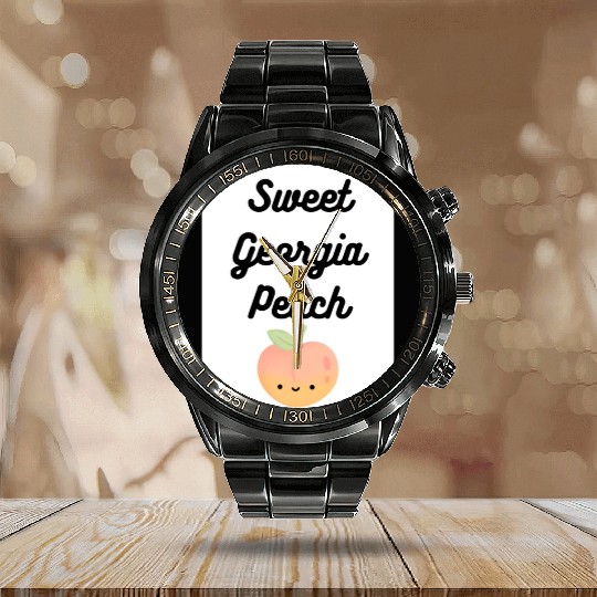 Sweet Georgia Peach Calendar Steel Band Watch