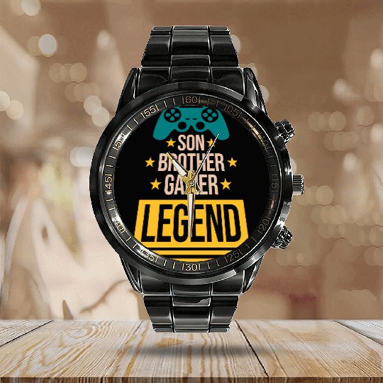 son brother gamer legend Calendar Steel Band Watch