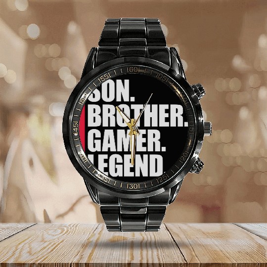 son brother gamer legend Calendar Steel Band Watch