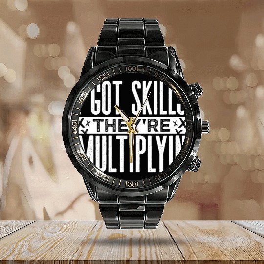 Math Teacher Calendar Steel Band Watch