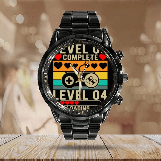 Level 3 Complete 3rd Wedding Anniversary Gamer Calendar Steel Band Watch