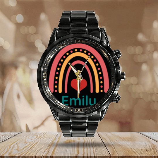 Emily Vintage Boho Rainbow Calendar Steel Band Watch