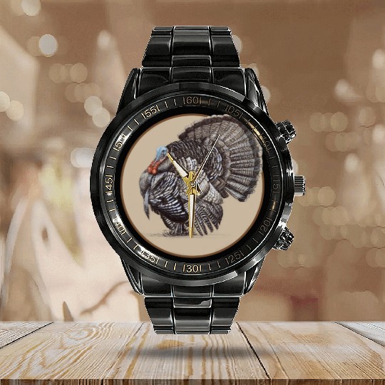 Wild Turkey Calendar Steel Band Watch