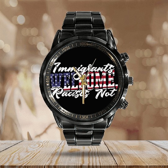 US Immigrant Indigenous USA Immigrants america Calendar Steel Band Watch