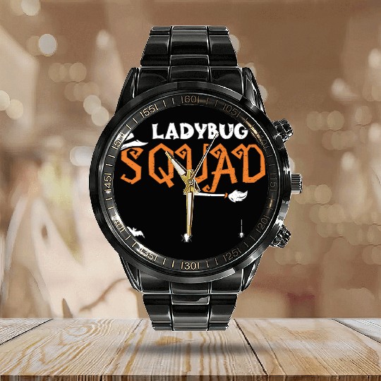 Ladybug Squad - Halloween Calendar Steel Band Watch