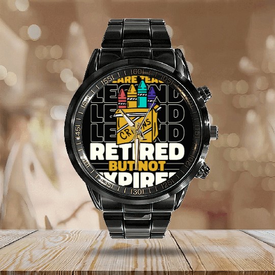Daycare Teacher Retired Calendar Steel Band Watch