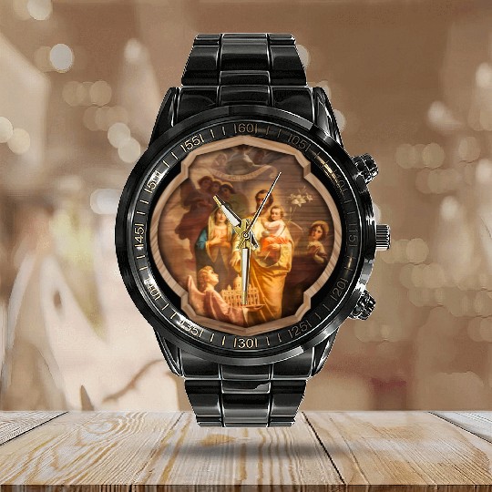 St Joseph Holy Catholic Church Ite Ad Catholic Calendar Steel Band Watch
