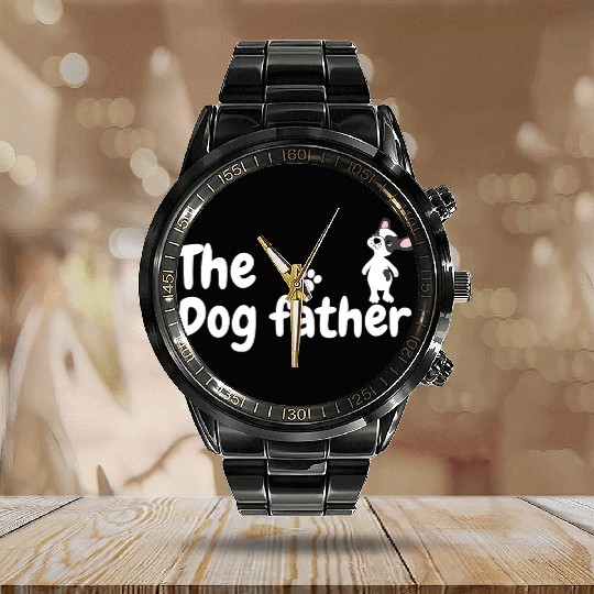 The dog father Calendar Steel Band Watch