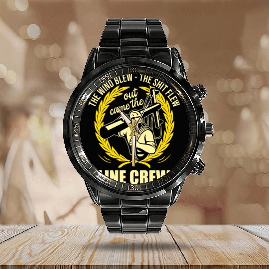 Funny Electrical Lineman Saying Thank A Lineman Calendar Steel Band Watch