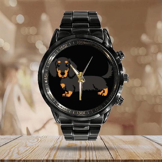 Minimalist Dachshund Calendar Steel Band Watch