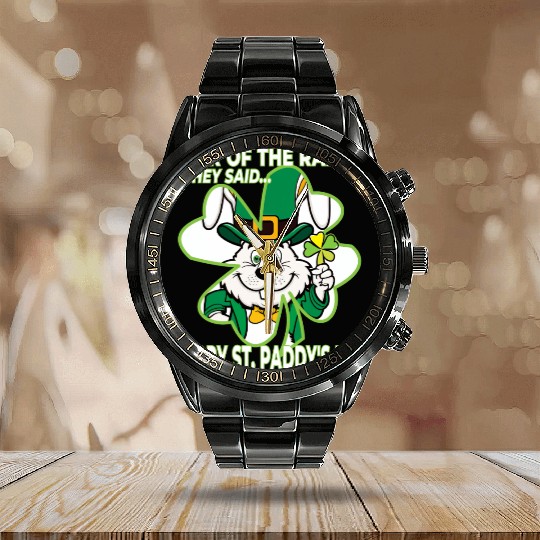 Year of the Rabbit - St. Paddy's Day Calendar Steel Band Watch