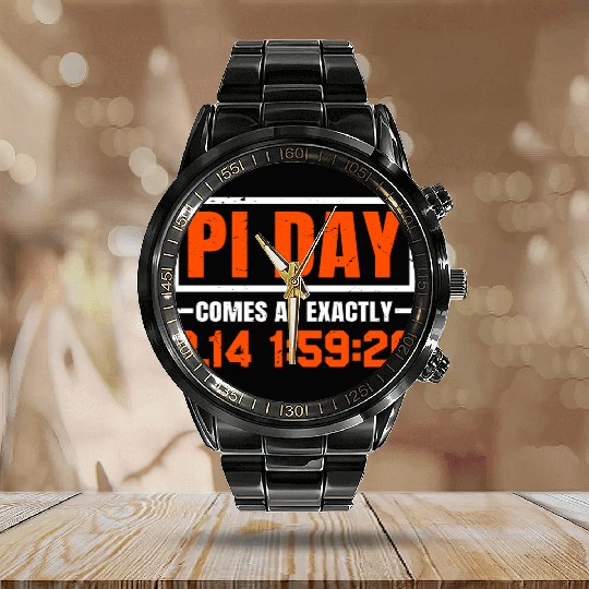 Funny Pi Day Calendar Steel Band Watch Math Calendar Steel Band Watch for Pi Day 3 14159