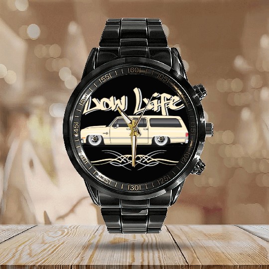low life Santa Fe Tan Calendar Steel Band Watch