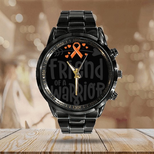 Friend Of A Warrior Lymphoma Leukemia Cancer Calendar Steel Band Watch