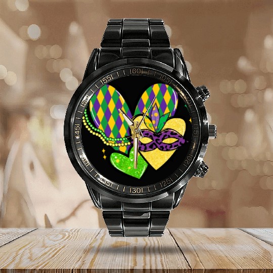 New Orleans Kids Girls Love Mardi Gras Outfit Calendar Steel Band Watch