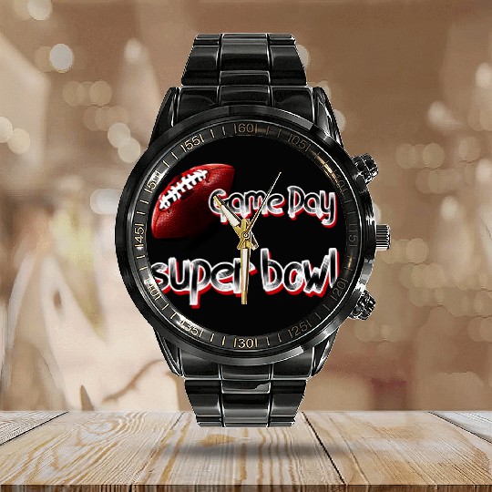 super bowl sunday Calendar Steel Band Watch
