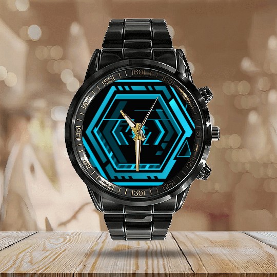 Cyberpunk teleporter 15. Calendar Steel Band Watch