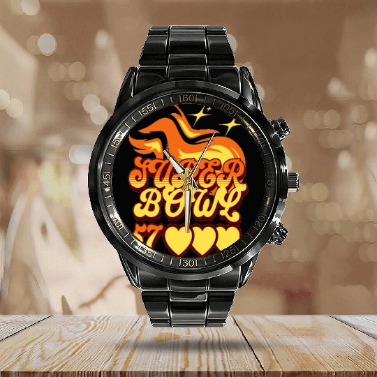 Super Bowl 2023 Classic Calendar Steel Band Watch