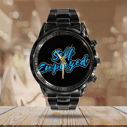 Self Employed Work Job Boss Freelancer Calendar Steel Band Watch
