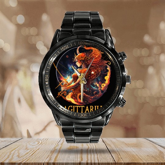 Embrace Your Sagittarius Identity: Sagittarius Pri Calendar Steel Band Watch