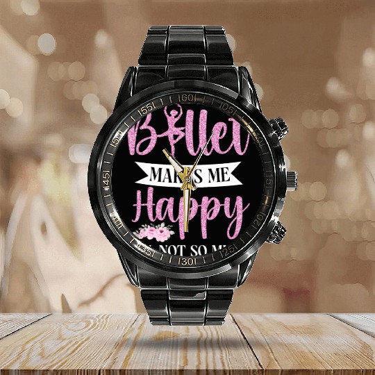 Ballet Dancer Dance Girl Ballerina Calendar Steel Band Watch